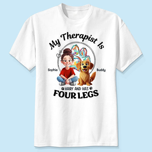 Animation Cartoon Dog My Therapist Personalized Shirt, Gift For Dog Lovers, Dog Mom