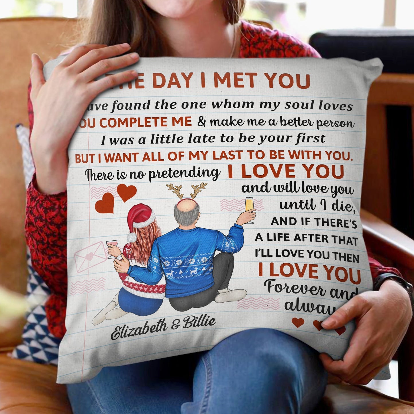 The Day I Met You - Anniversary, Loving Gift For Couples, Husband, Wife - Personalized Pillow