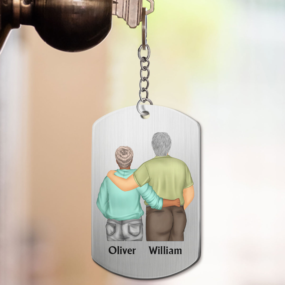 Never Forget That I Love You - Gift For Son, Daughter From Dad - Personalized Aluminum Keychain