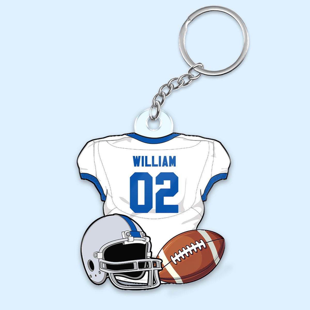 American Football Jersey Personalized Acrylic Keychain, Gift For Son, Husband