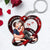 Sexy Couple Kissing Red Heart Rings Personalized Acrylic Keychain
