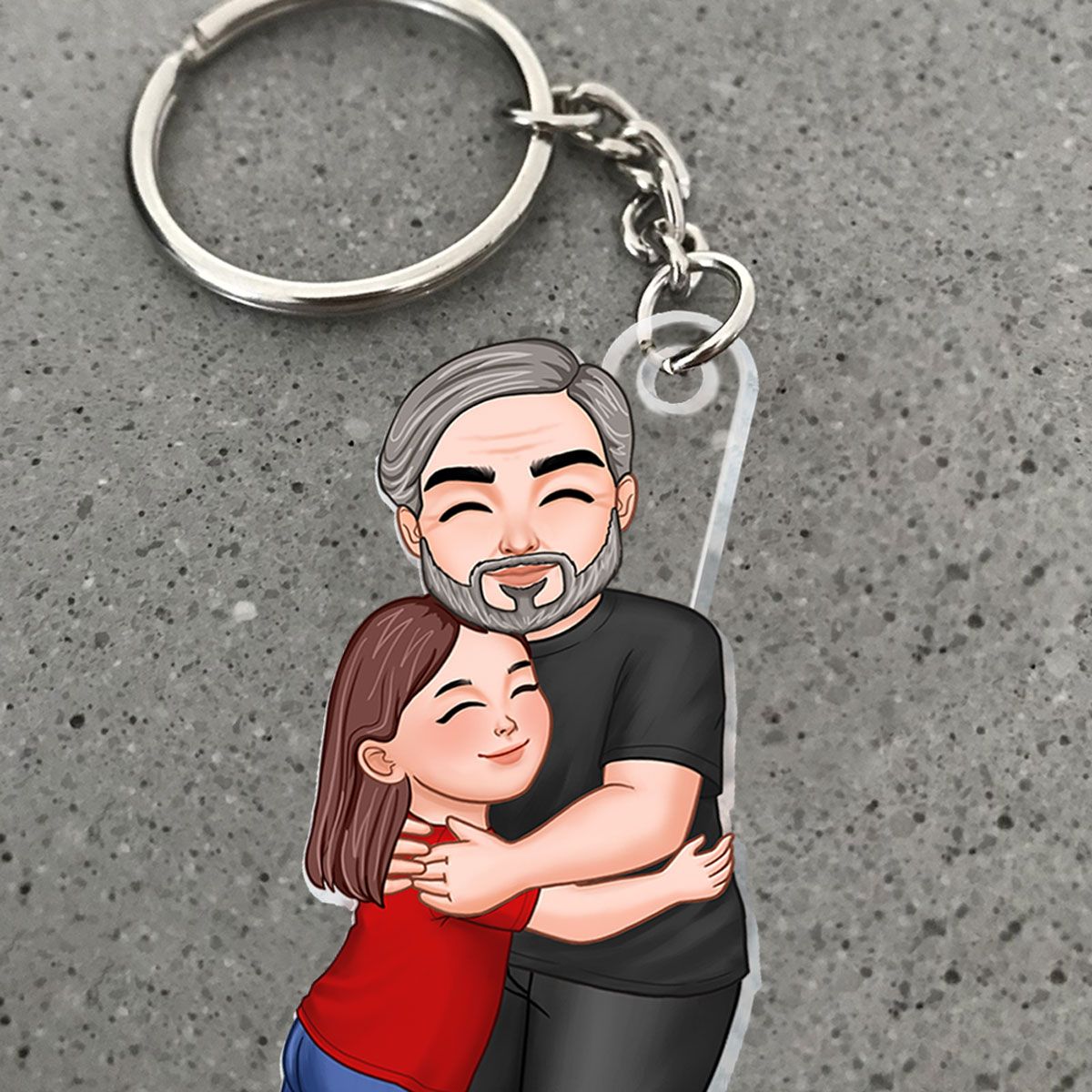 Dad Grandpa Hugging Kid Personalized Acrylic Keychain