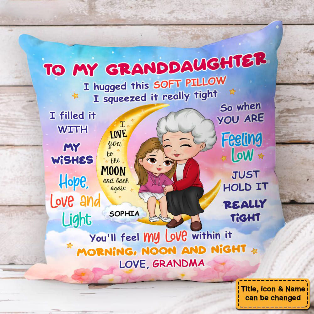 Personalized Gift For Grandson On The Moon Pillow