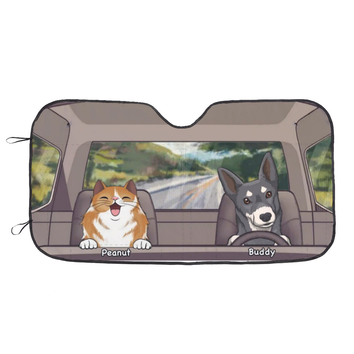 Personalized Dogs And Cats Auto Sunshade Gift For Pet Lovers Car Windshield Sunshades