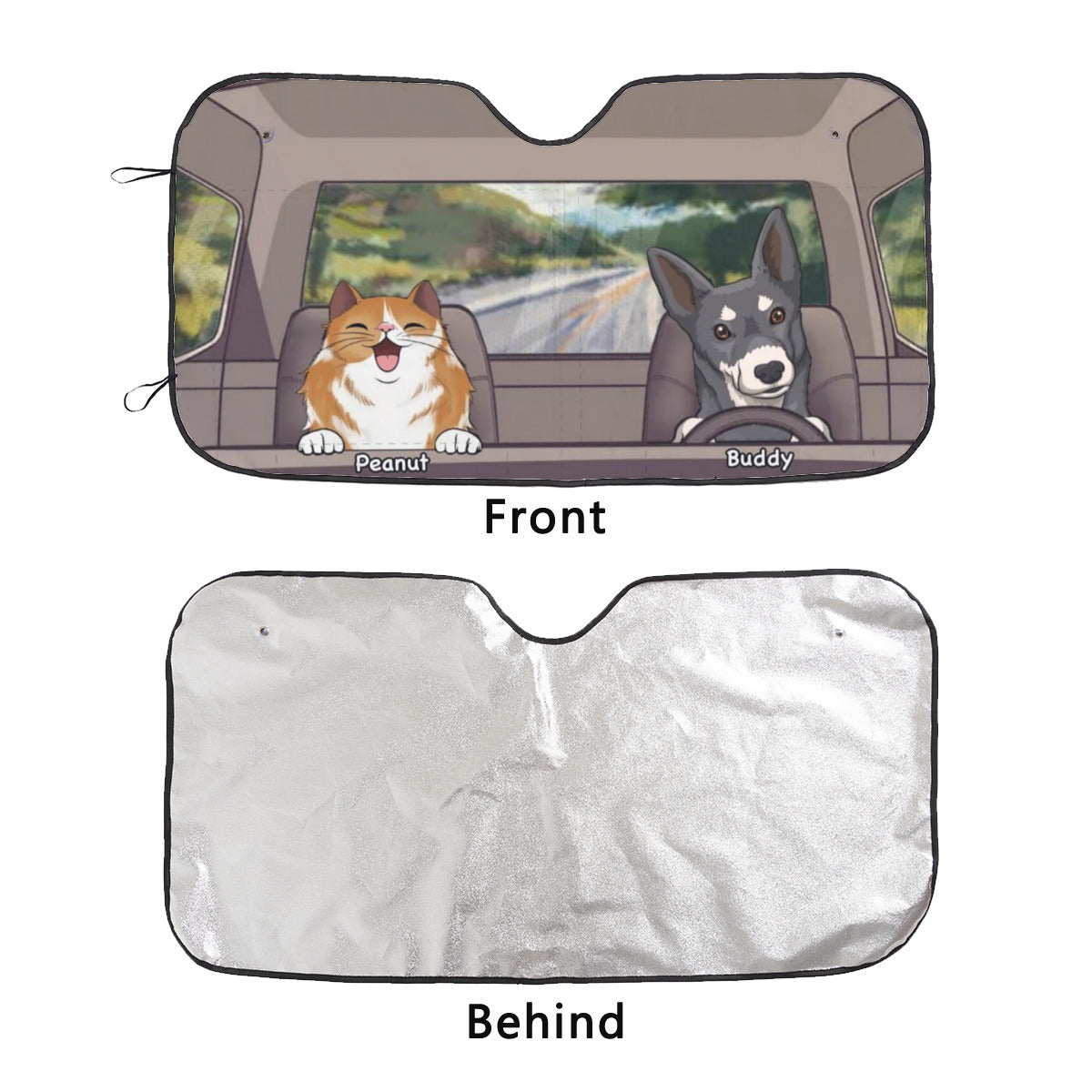 Personalized Dogs And Cats Auto Sunshade Gift For Pet Lovers Car Windshield Sunshades