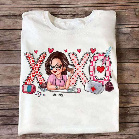 XOXO Nurse Valentines Day Shirt, Sweatshirt, Personalized Gift for Nurses