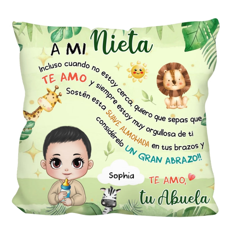 Personalized Granddaughter I Am Proud Of You Spanish Pillow