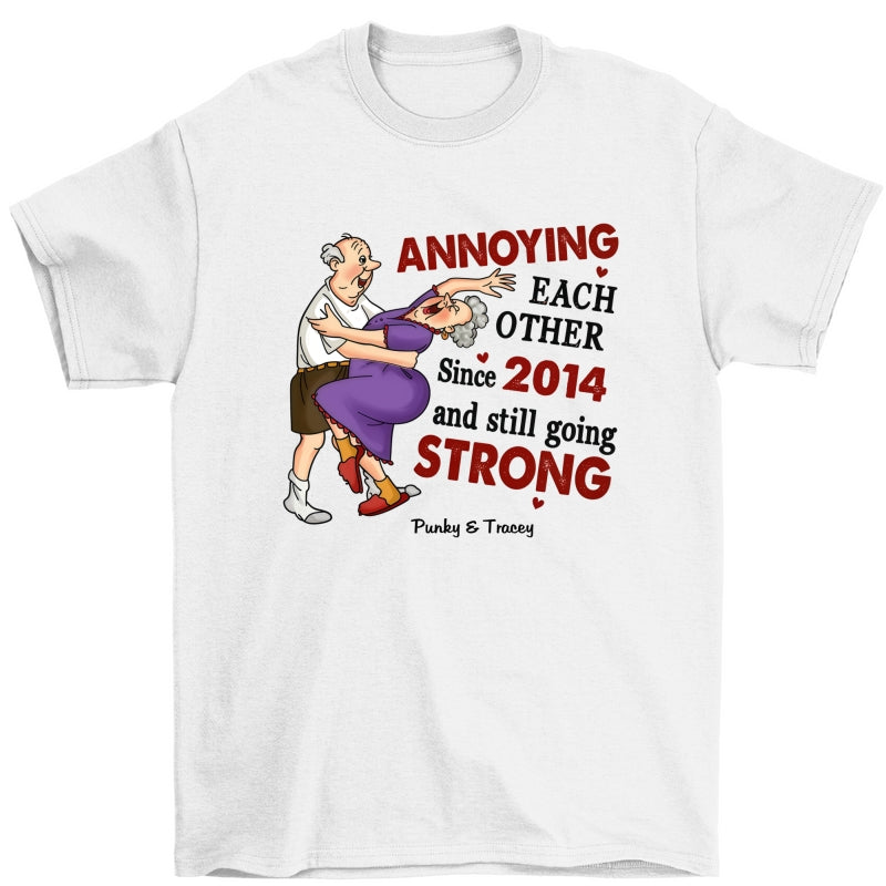 Personalized Wedding Anniversary Gift For Old Couples Husband Wife Annoying Each Other Since Shirt
