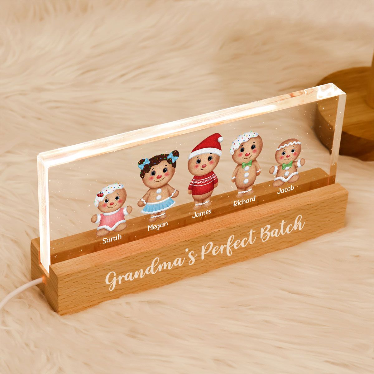 Grandma's Perfect Batch Acrylic LED Night Light, Personalized Christmas Gift For Grandmothers