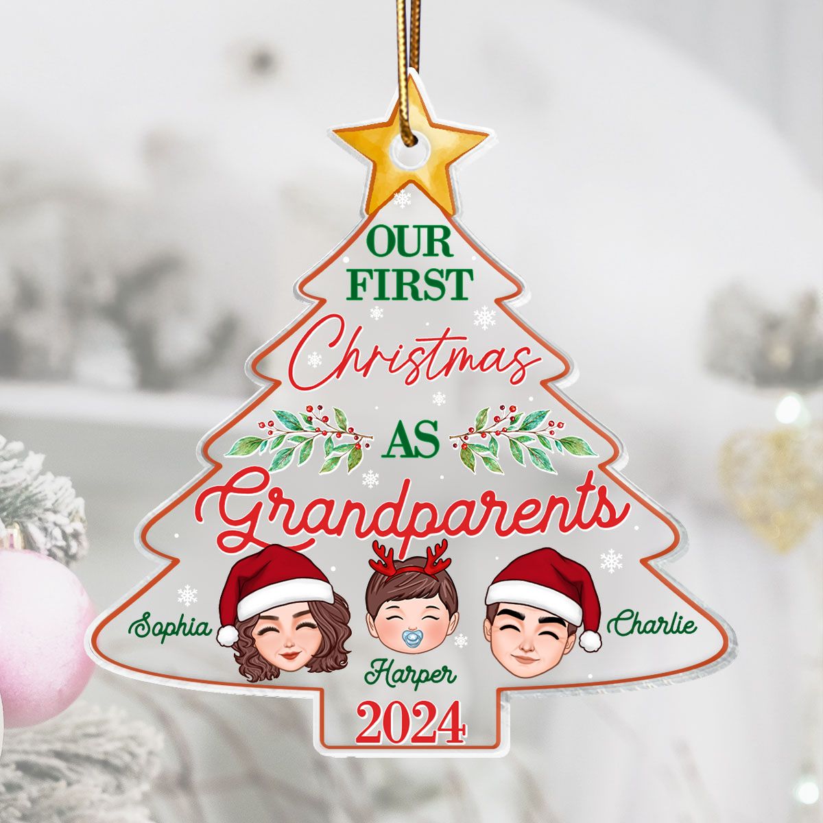 Our First Christmas As Grandparents Christmas Tree, Christmas Gift For New Grandparents