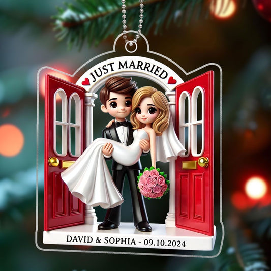 Married Wedding Couple Threshold Acrylic Ornament, MR. & MRS. Gift