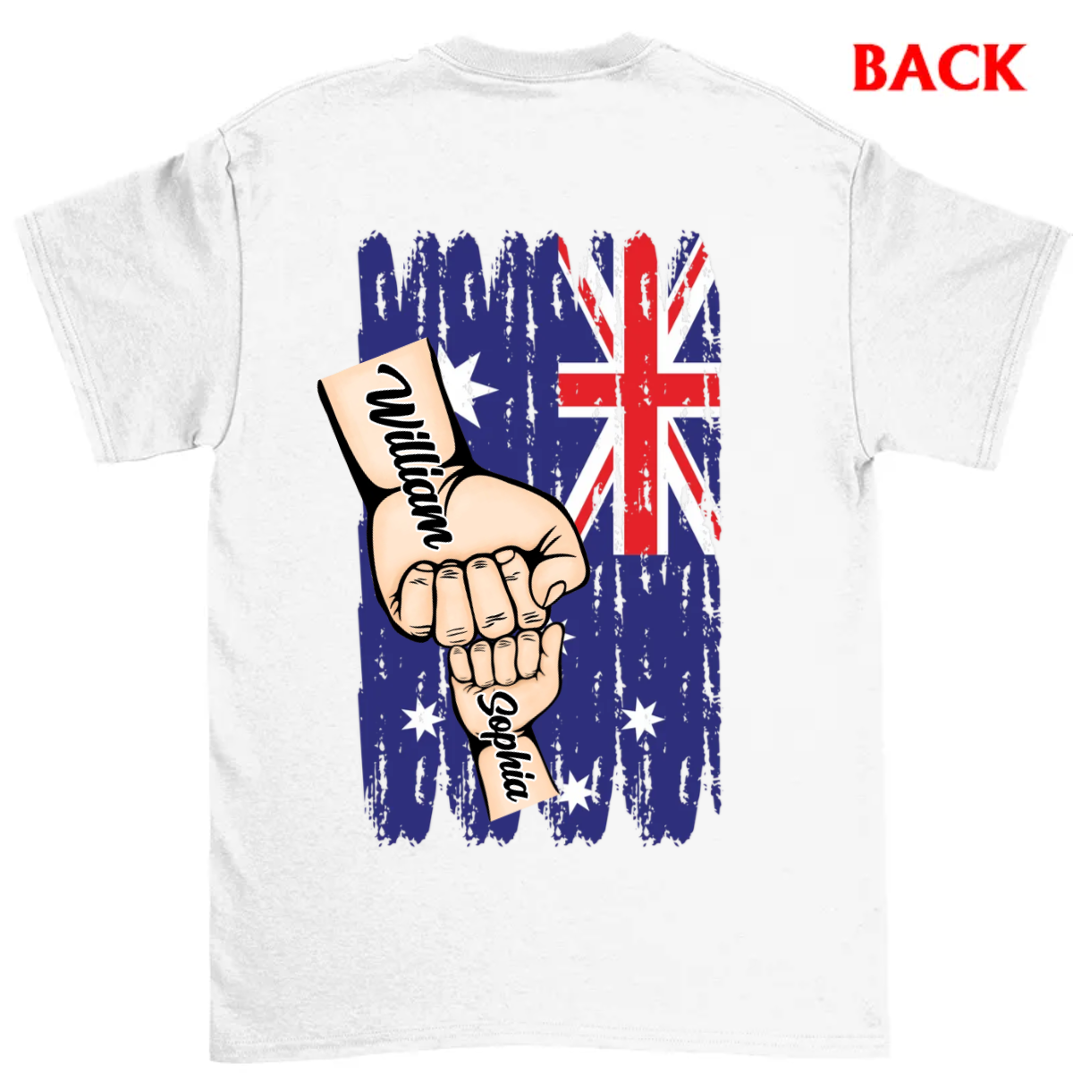 Father's Day Gift - Fist Bump Australian Flag Personalized T-Shirt