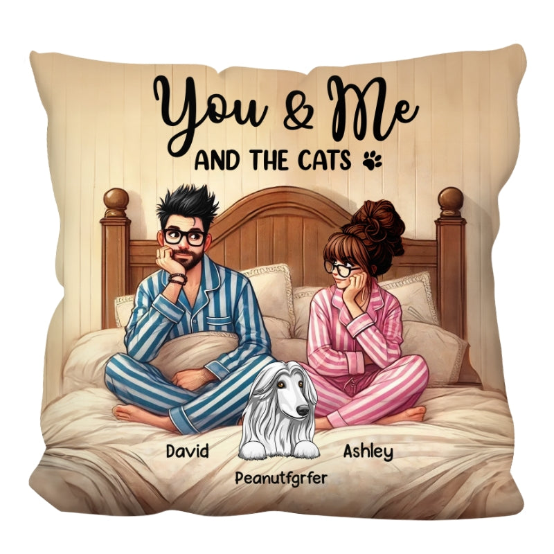 Couple And The Dogs Personalized Pillow, Anniversary Gift for him, Gift for her