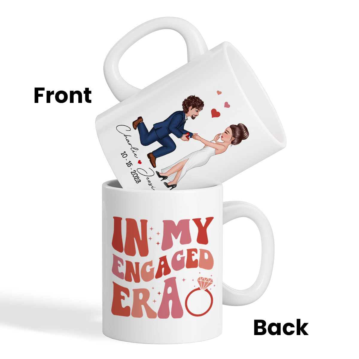 In My Engaged Era Couple Proposal Engagement Gift Personalized Mug