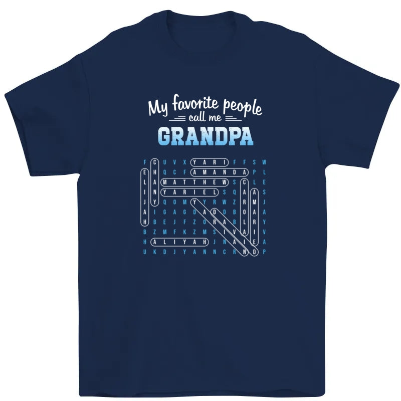 My Favorite People Call Me Grandpa Dad Word Search Puzzle - Personalized Shirt - Gift For Grandpa, Dad