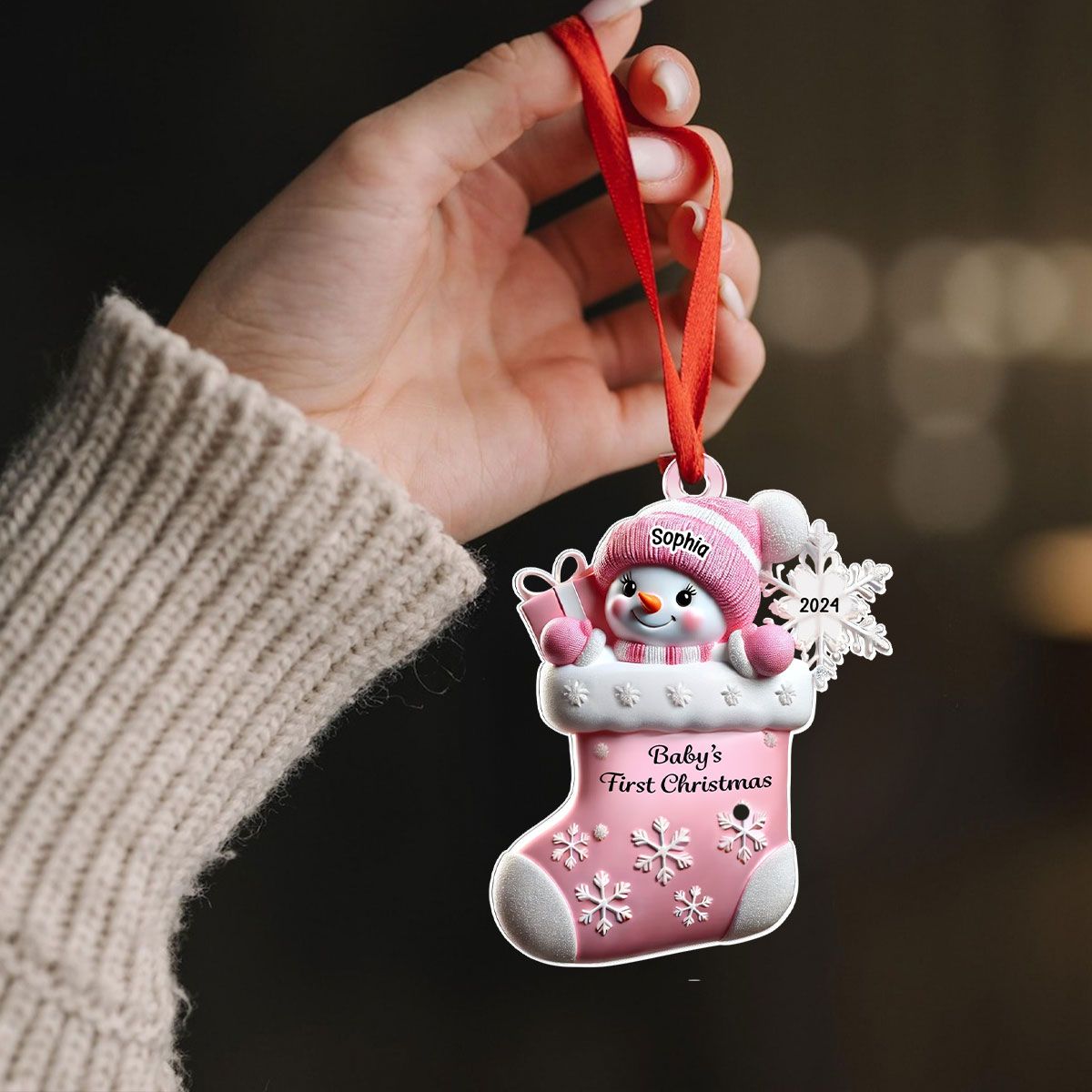 Snowman Baby's First Christmas Ornament Personalized, Custom Baby Boy Girl Christmas Ornament, Christmas Keepsake, Gift for Kid