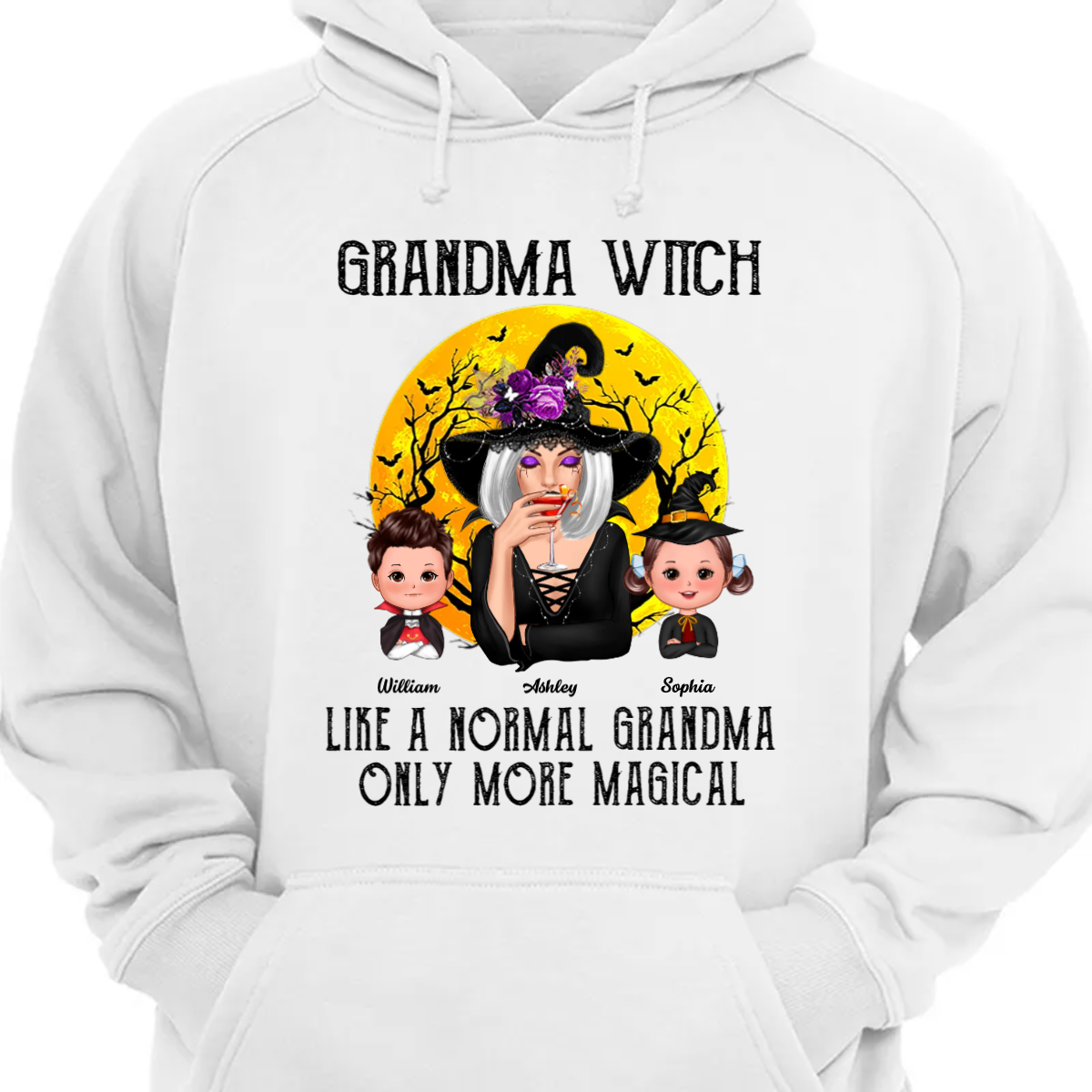 Grandma Witch Like Normal Grandma More Magical Halloween Personalized Hoodie Sweatshirt