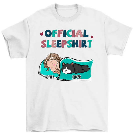 Sleeping Cat Sleepshirt - Personalized Custom Unisex T-Shirt