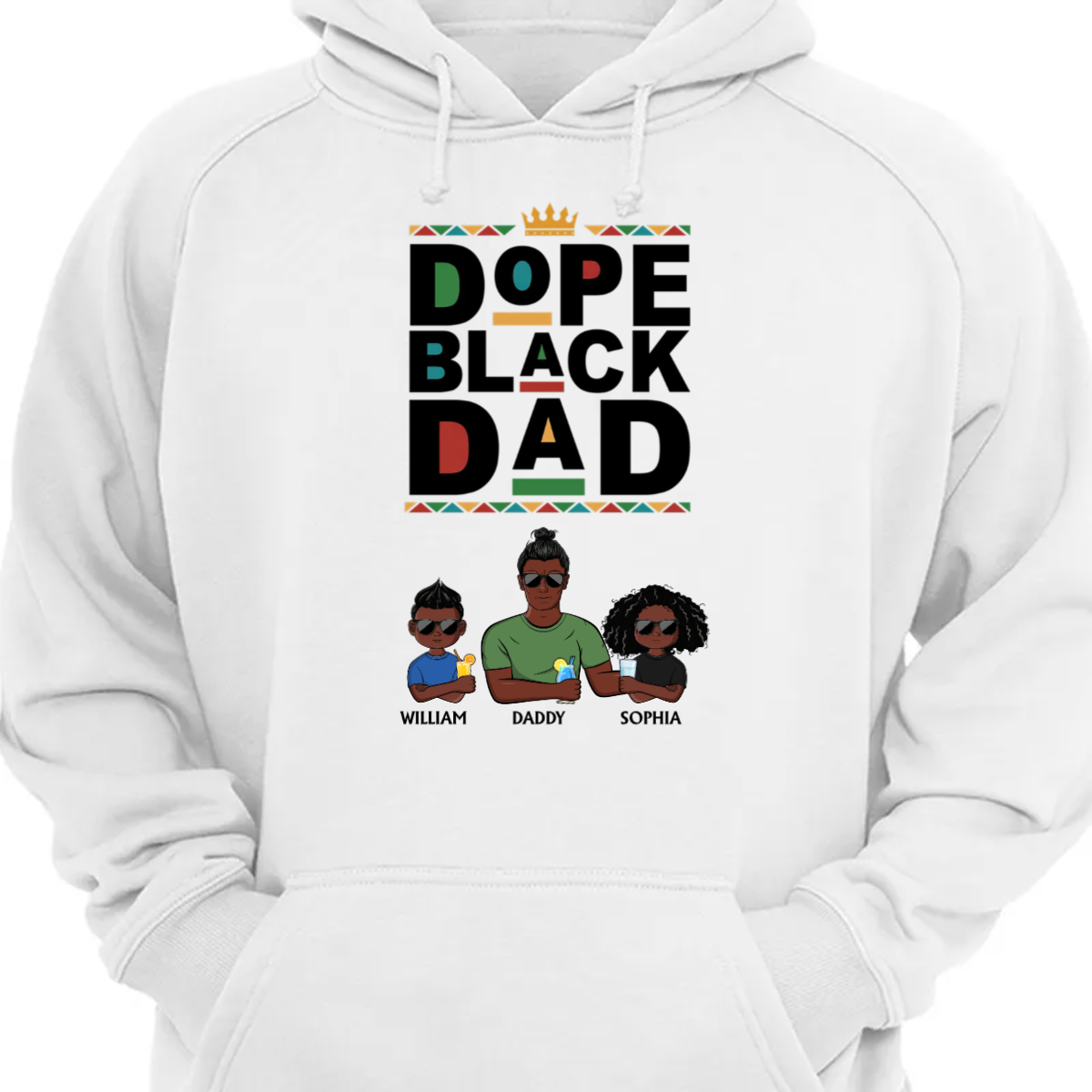 Dope Black Dad - Personalized Hoodie