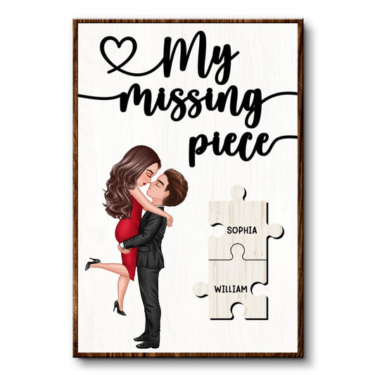 My Missing Piece Valentine‘s Day Gift For Her Gift For Him Personalized Canvas