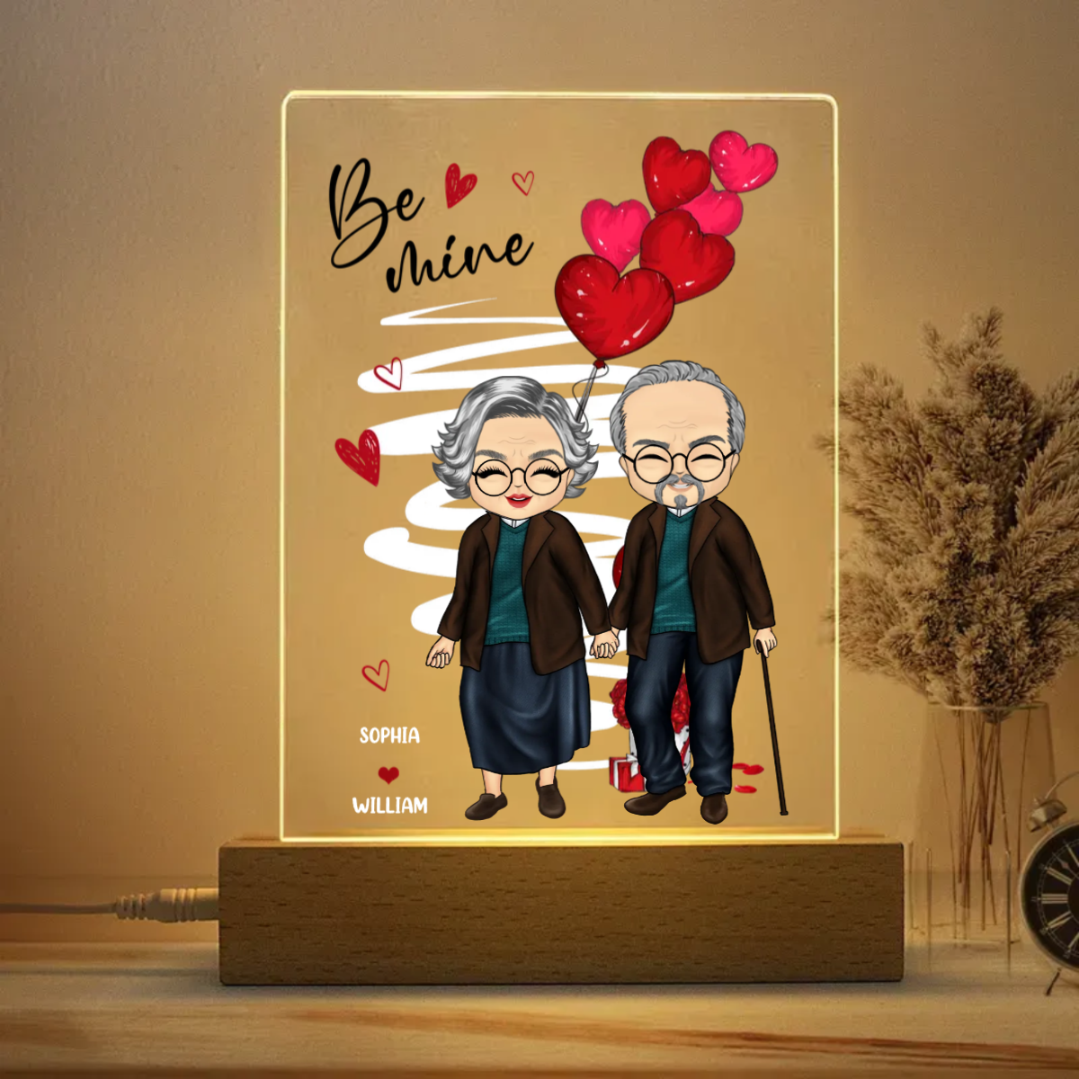 Be Mine Couple Walking - Gift For Lover, Husband, Wife, Couples - Personalized Acrylic Plaque LED Night Light