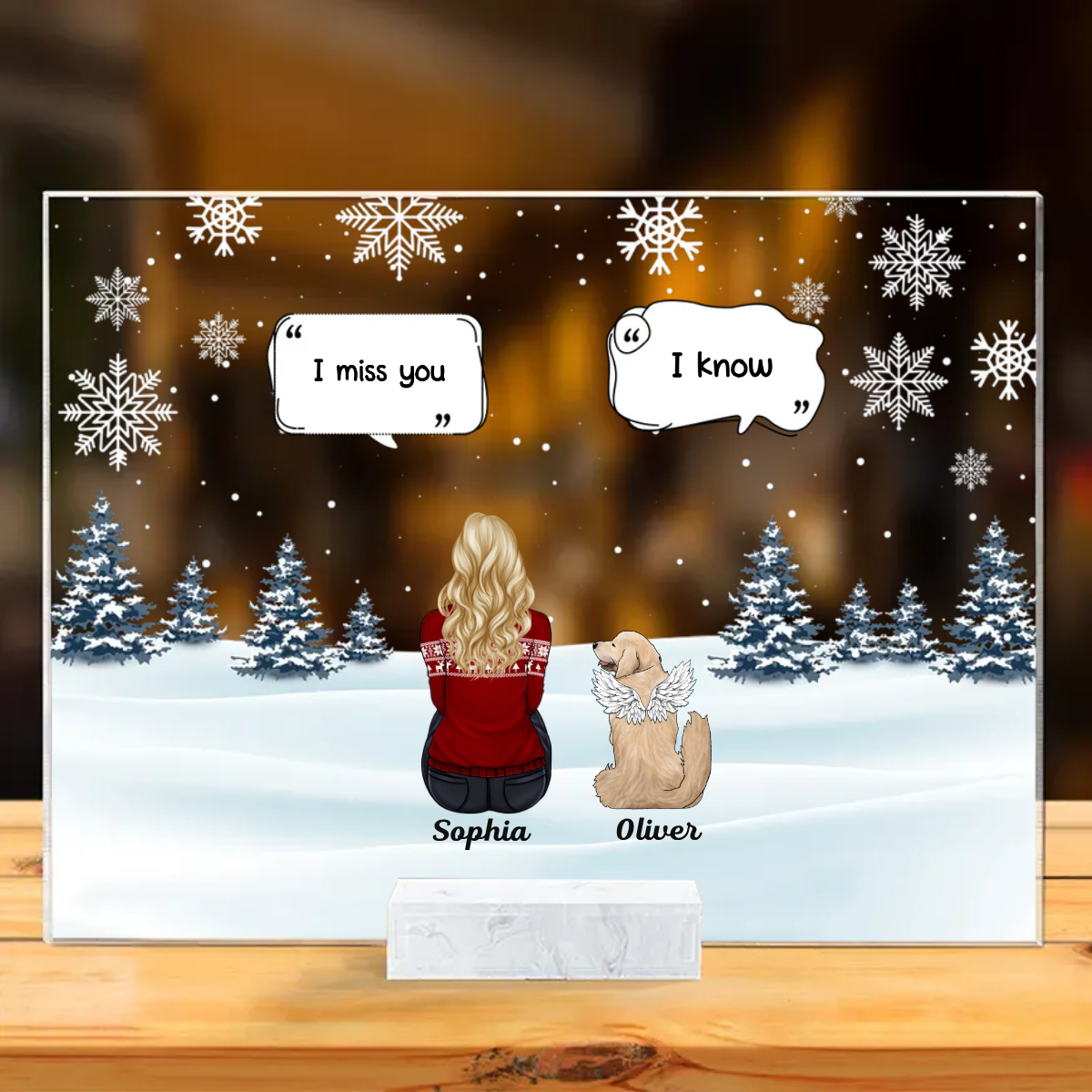 I Miss You - Christmas Memorial Gift For Pet Lovers, Dog Mom, Dog Dad, Cat Mom, Cat Dad - Personalized Acrylic Plaque