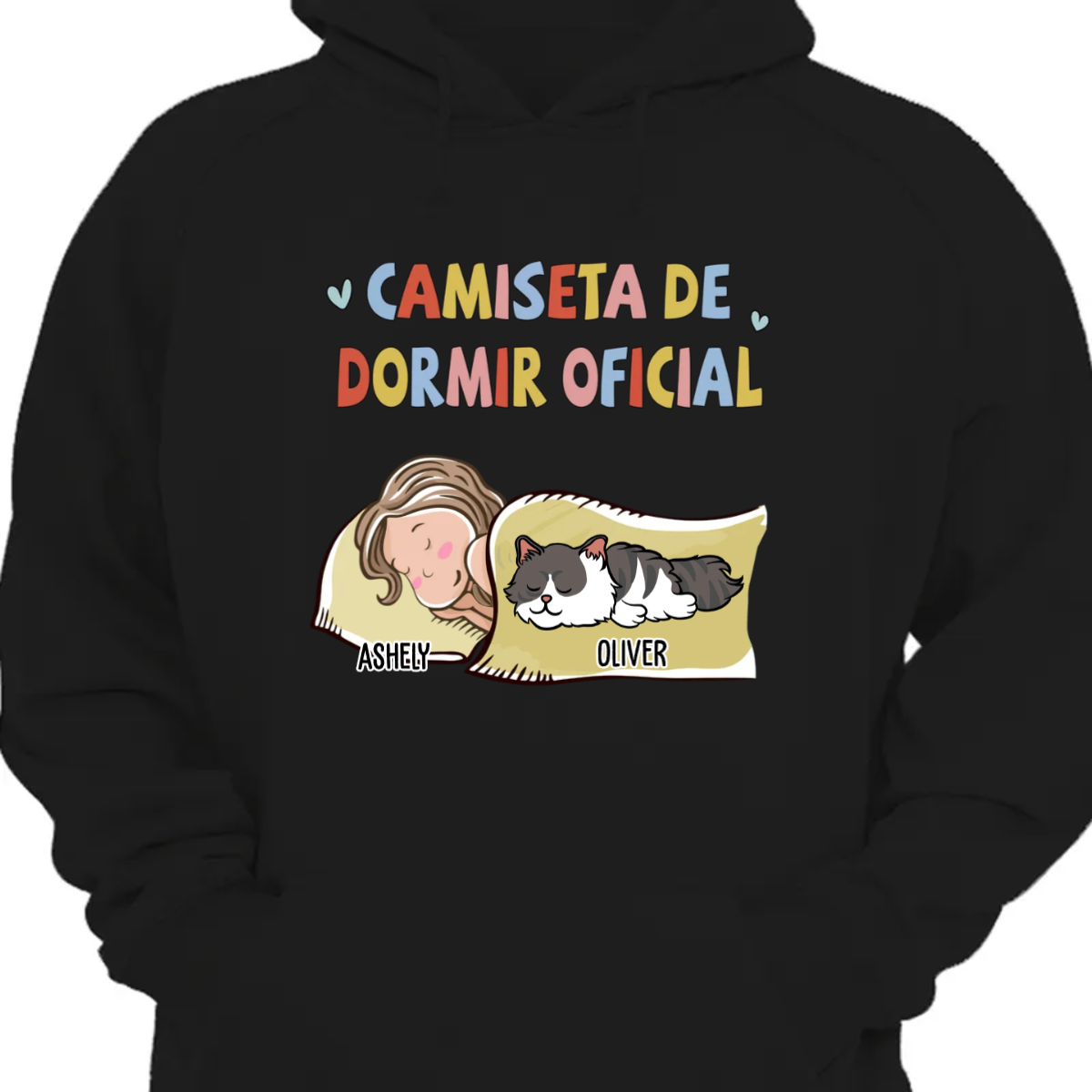 Camiseta de dormir oficial - Gift For Cat Lovers - Personalized Custom Hoodie