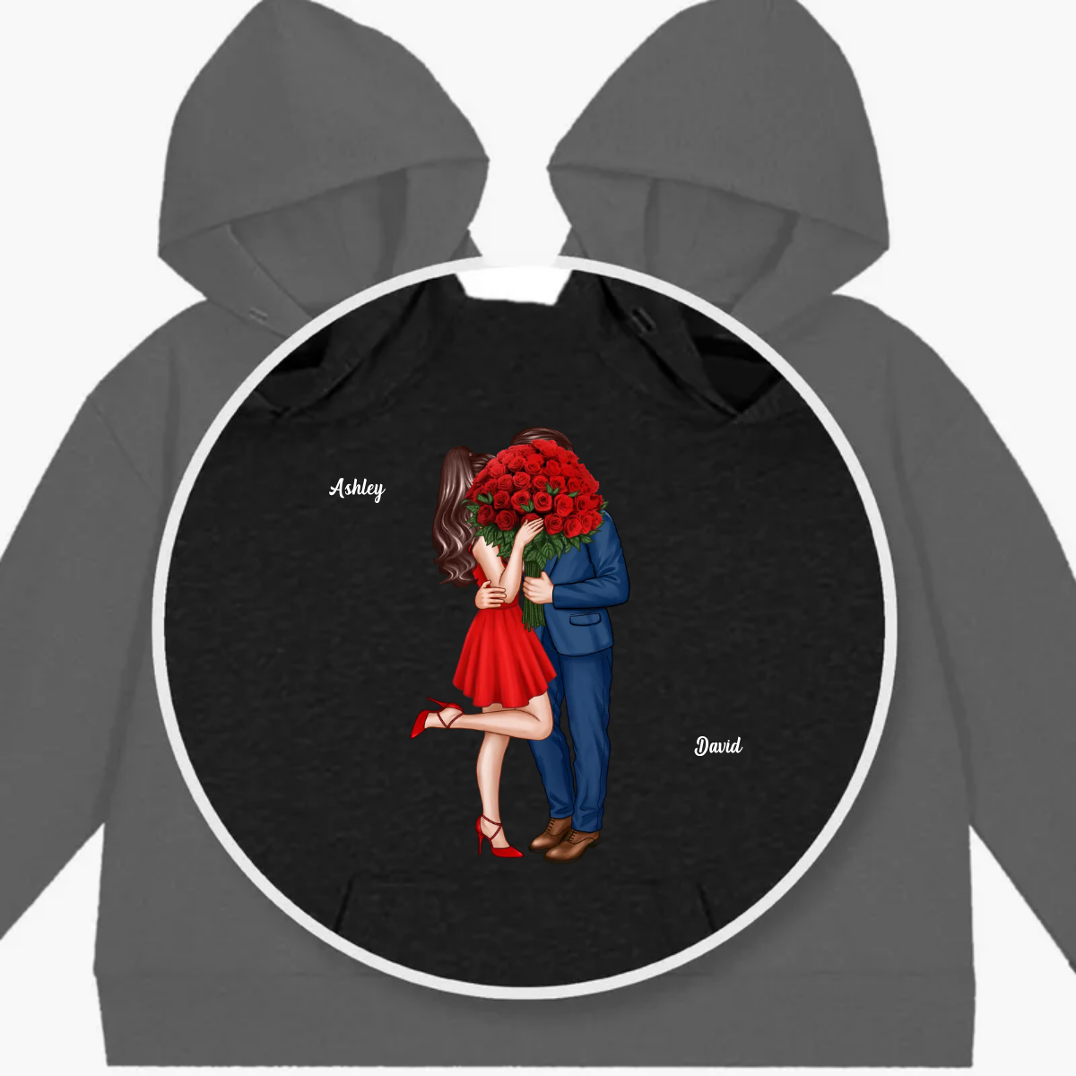 Elegant Couple Valentine‘s Gift Personalized one-piece Hoodie