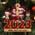 Family Sitting 2023 Christmas Personalized Metal Ornament