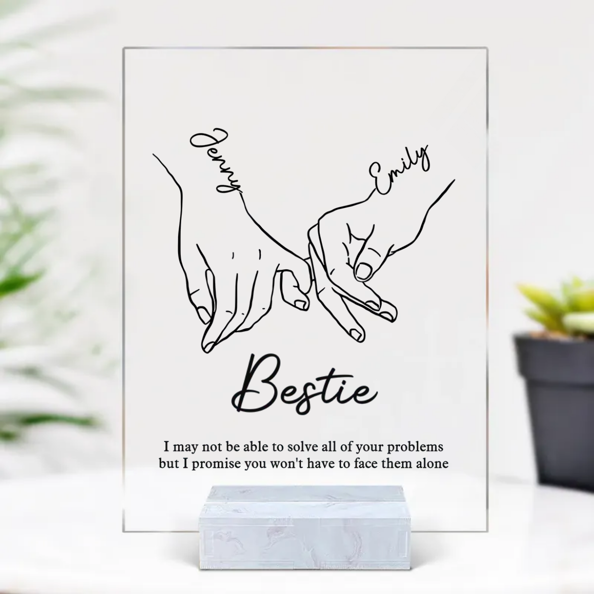 I'll Be There Pinky Promise - Personalized Custom  Acrylic Plaque