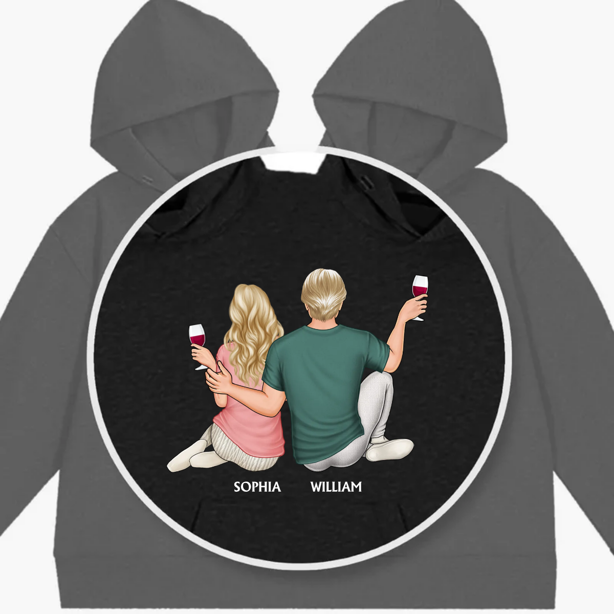 Personalized One-piece Hoodie Gift For Couples