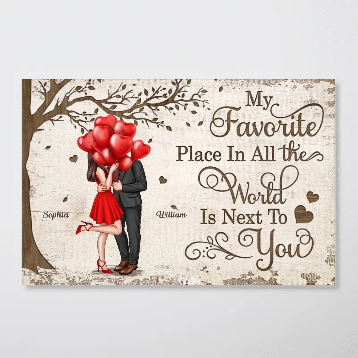 Favorite Place In The World Elegant Couple Personalized Poster