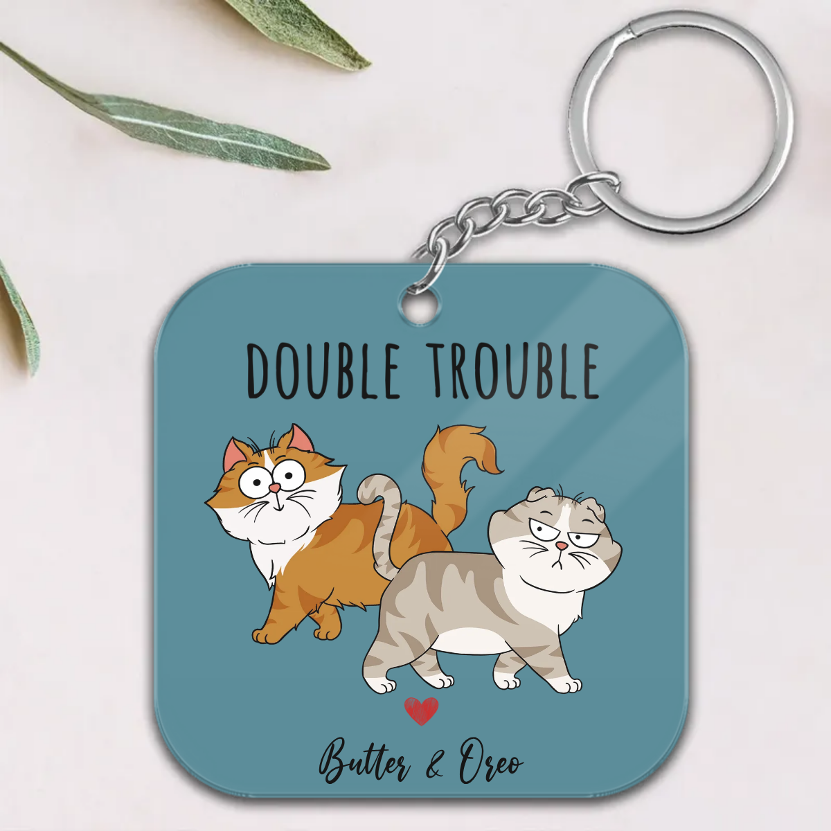 Funny Cartoon Cats Walking - Gift For Cat Lovers - Personalized Acrylic Keychain