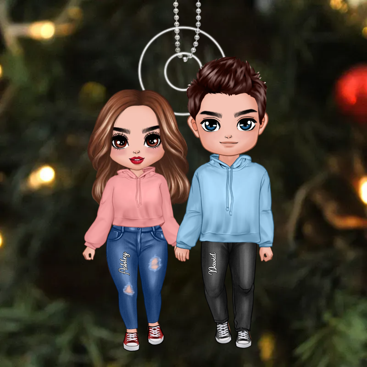 Doll Couple Gift For Her Gift For Him Personalized Acrylic Ornament