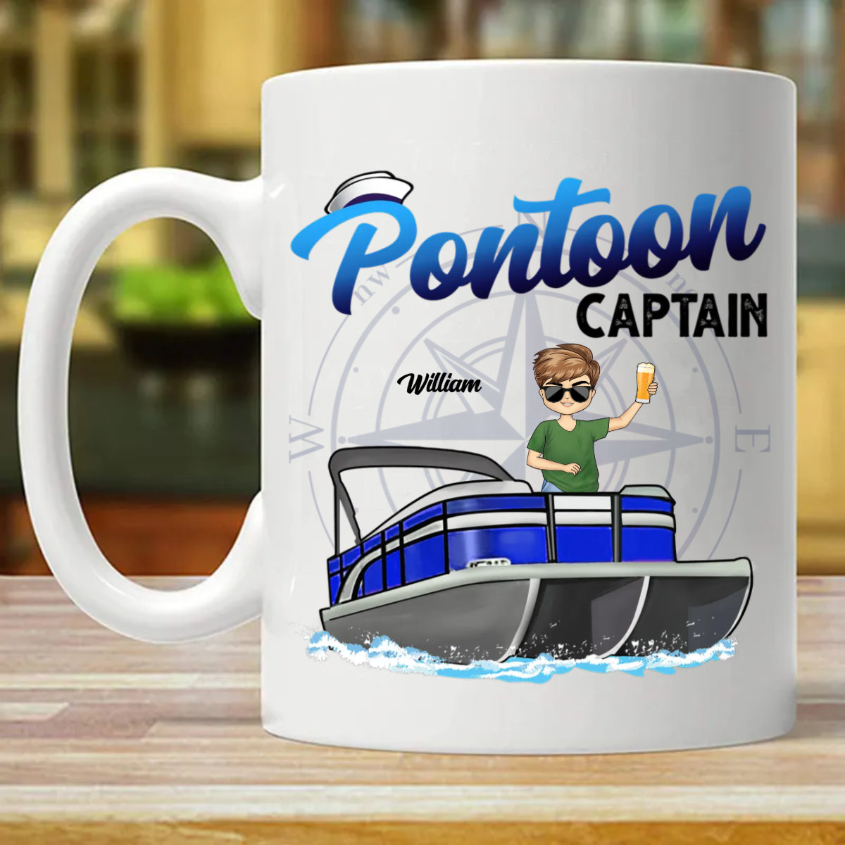 Boating Pontoon Captain - Birthday, Traveling, Cruising Gift For Pontooning Lovers, Beach Lovers, Travelers - Personalized Custom Mug (Double-sided Printing)