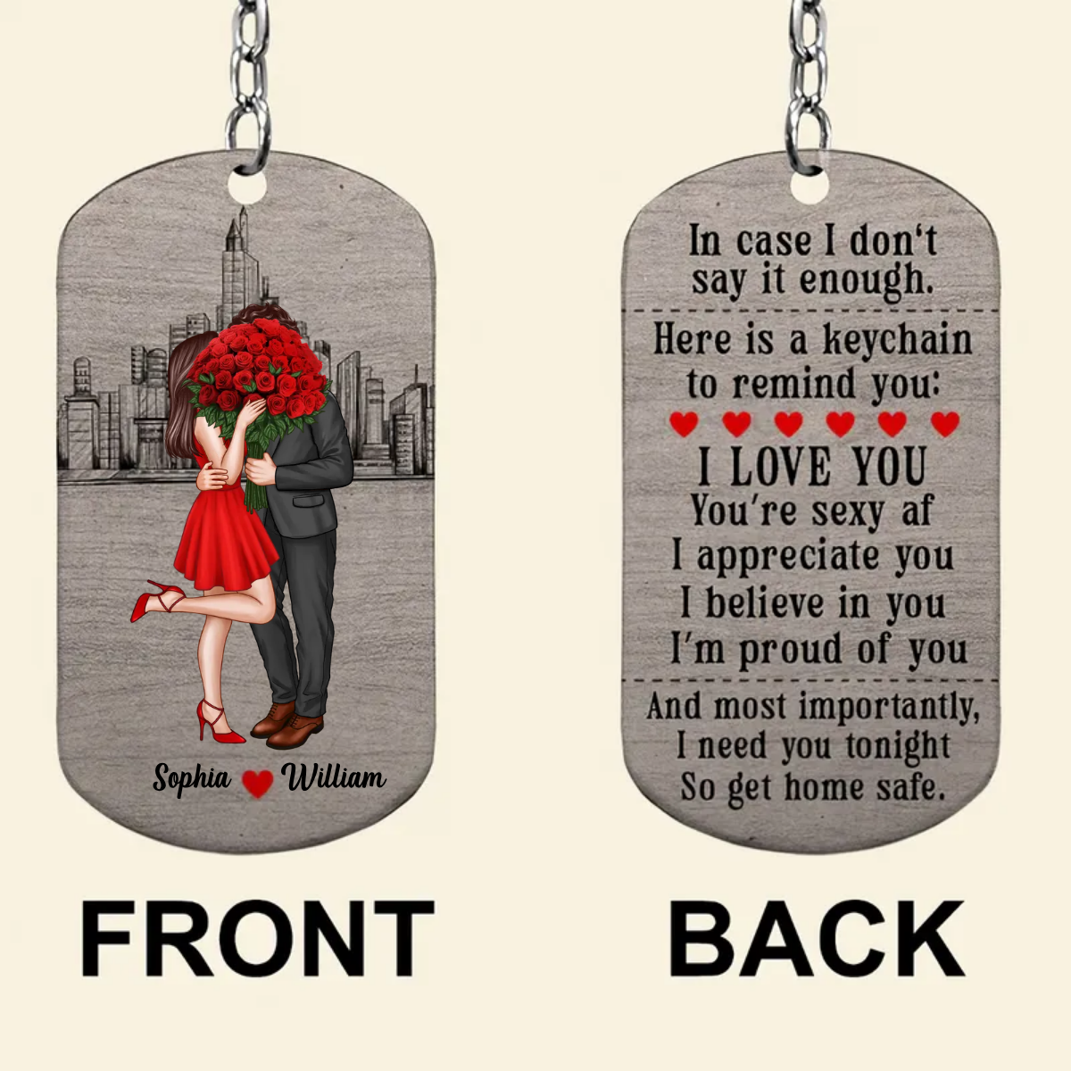 I Need You Tonight So Get Home Safe - Gift For Couple - Personalized Stainless Steel Keychain