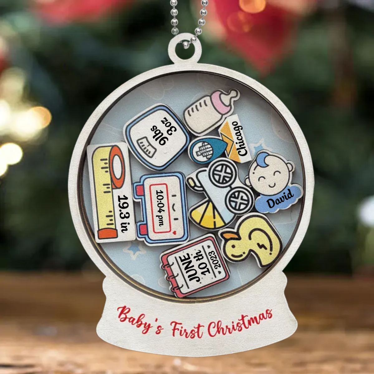 First Souvenir For The Baby - Personalized Christmas Acrylic Ornament