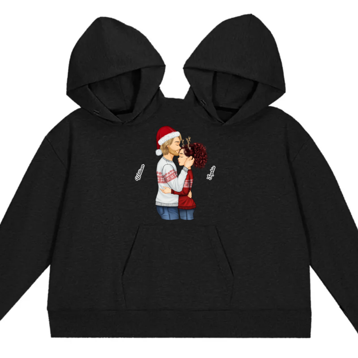 Christmas Gift For Couples Personalized Couple One-Piece Unisex Hoodie Sweatshirt