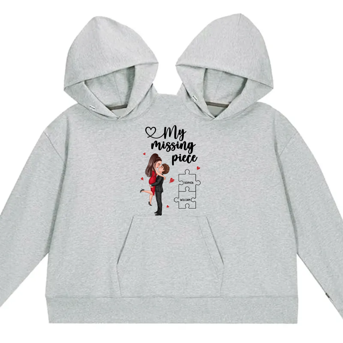 My Missing Piece Valentine‘s Day Gift For Her Gift For Him Personalized one-piece Hoodie