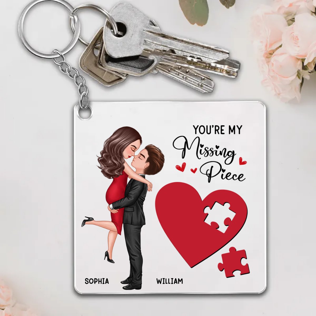 Valentine's Hearts Acrylic Key Chains