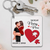 Couple Kissing Passionate Missing Piece Red Heart Valentine‘s Day Gift For Her Gift For Him Personalized Acrylic Keychain