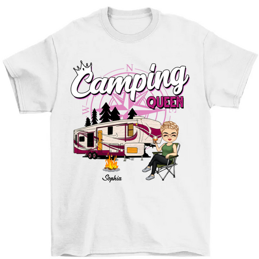 Camping Queen - Gift For Camping Lovers - Personalized Custom T Shirt