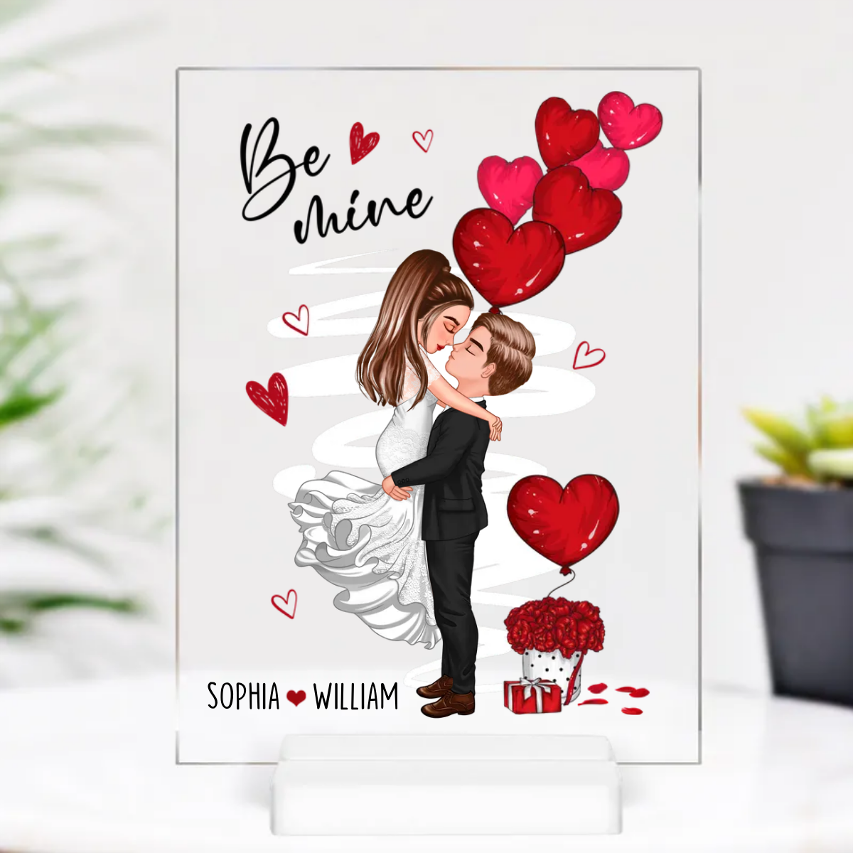 Be Mine Couple Kissing - Gift For Couples - Personalized Acrylic Plaque