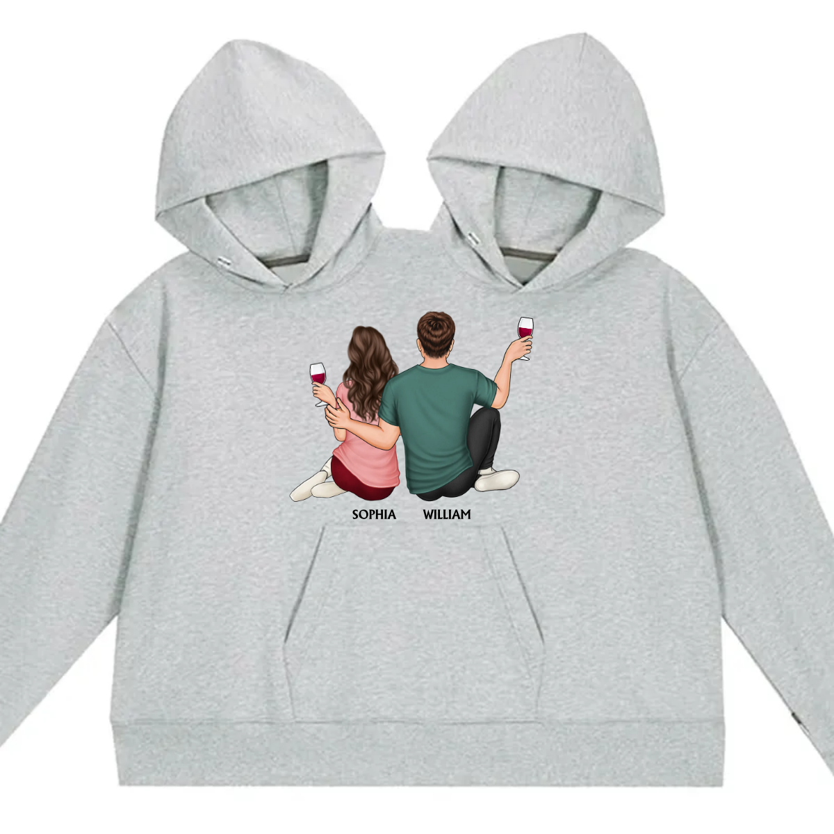 Personalized One-piece Hoodie Gift For Couples