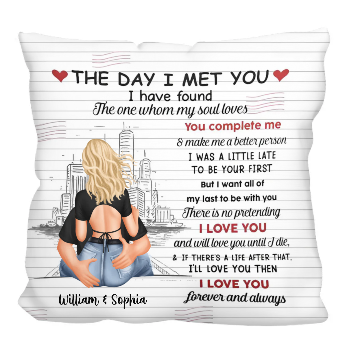 I Love You Forever And Always - Personalized Polyester Linen Pillow