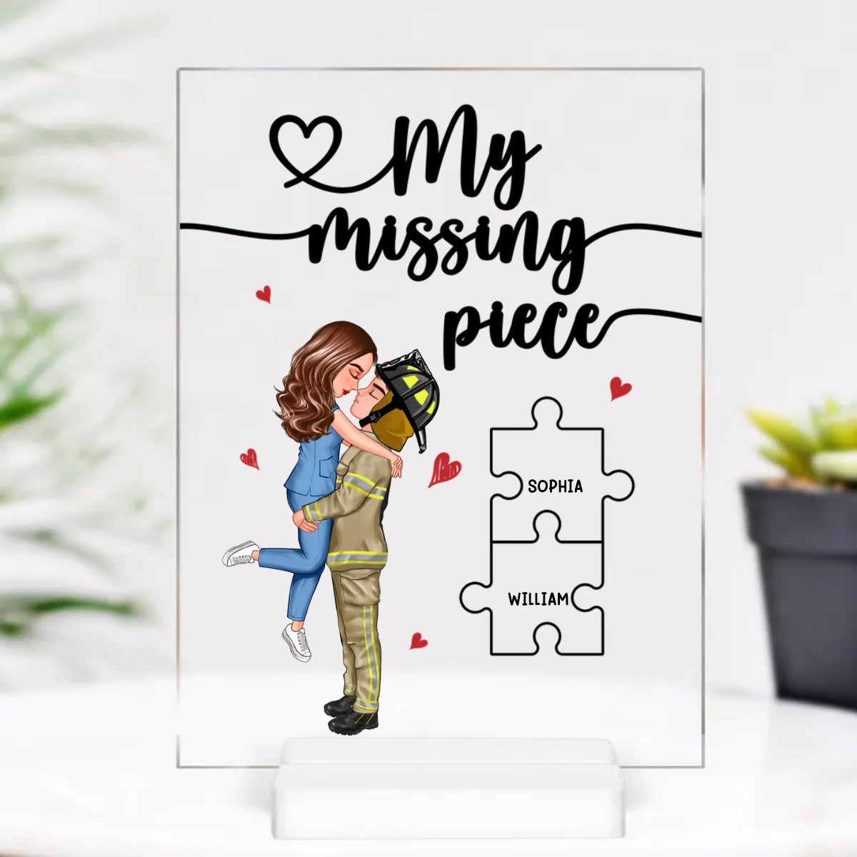 My Missing Piece Valentine‘s Day Gift For Her Gift For Him Personalized Rectangle Acrylic Plaque