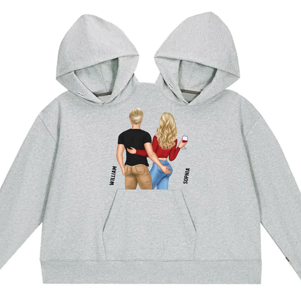 Gift For Couples - Personalized Couple One-piece Hoodie