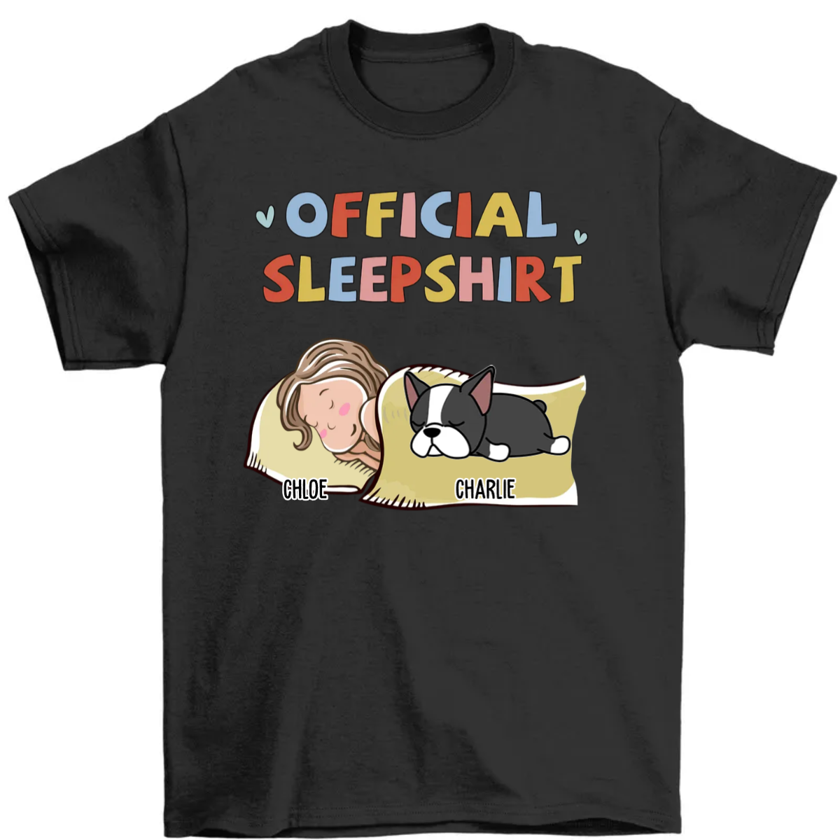 Sleeping Dog Sleepshirt - Personalized Custom Unisex T-Shirt