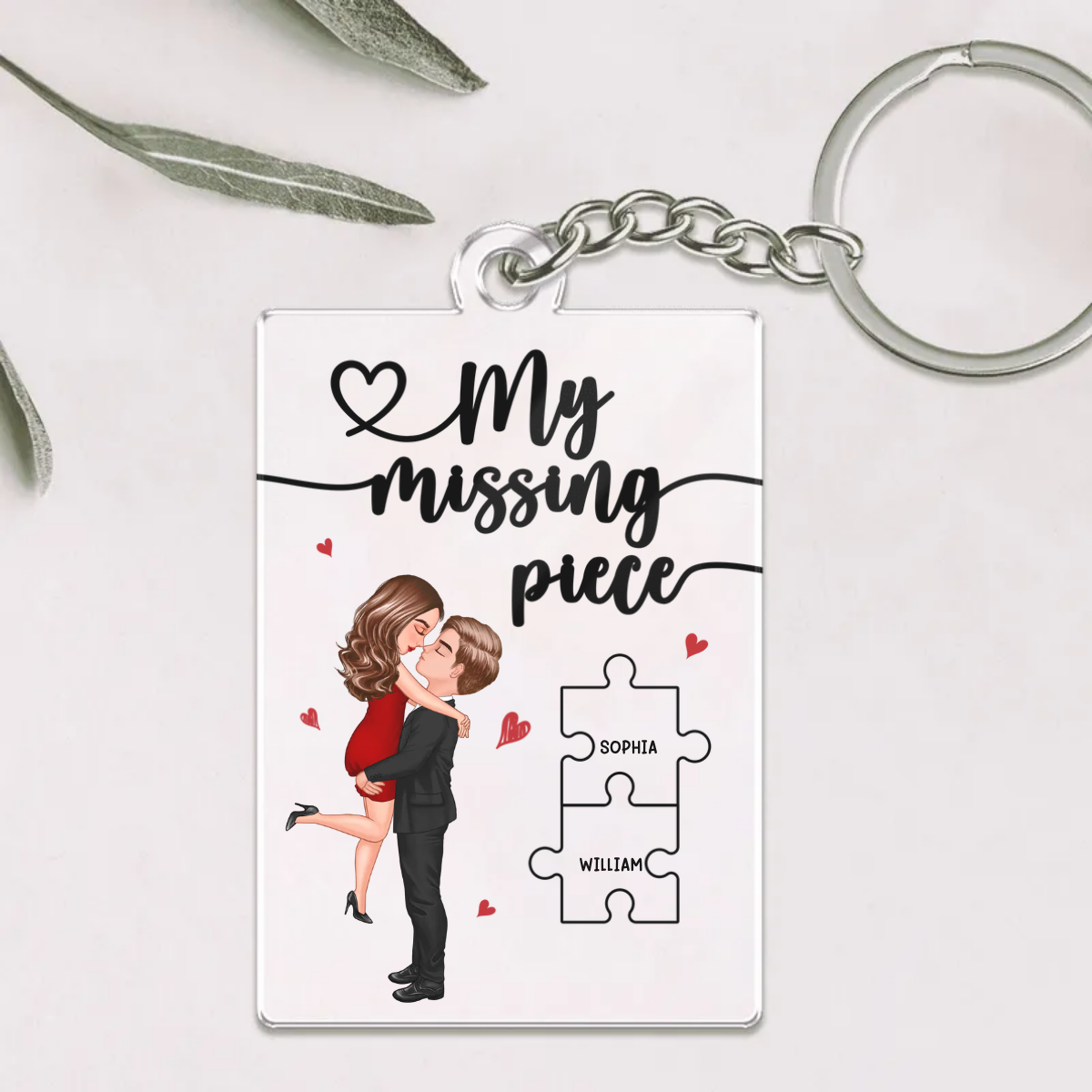 My Missing Piece Valentine‘s Day Gift For Her Gift For Him Personalized Acrylic Keychain