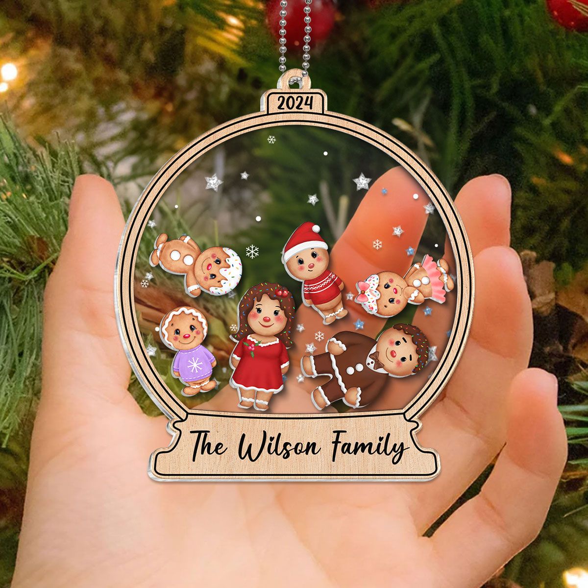 Gingerbread Cookies Family Personalized Shaker Ornament, Christmas Gift